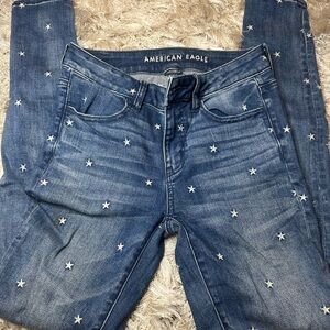 American Eagle Outfitters Women's Blue Star Skinny Jeans